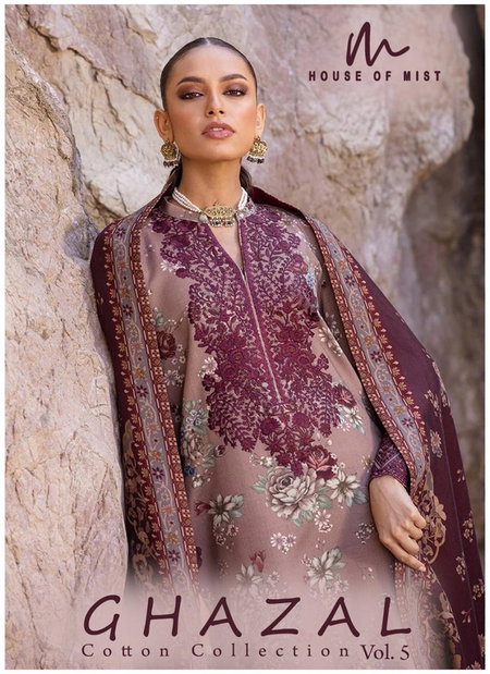 Ghazal Vol 5 By House Of Mist Printed Karachi Cotton Dress Material Wholesale Shop In Surat
