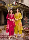 Ghunghat Vol 11 By Af Silk Handwork Designer Kurti With Pant Dupatta Wholesale Online
