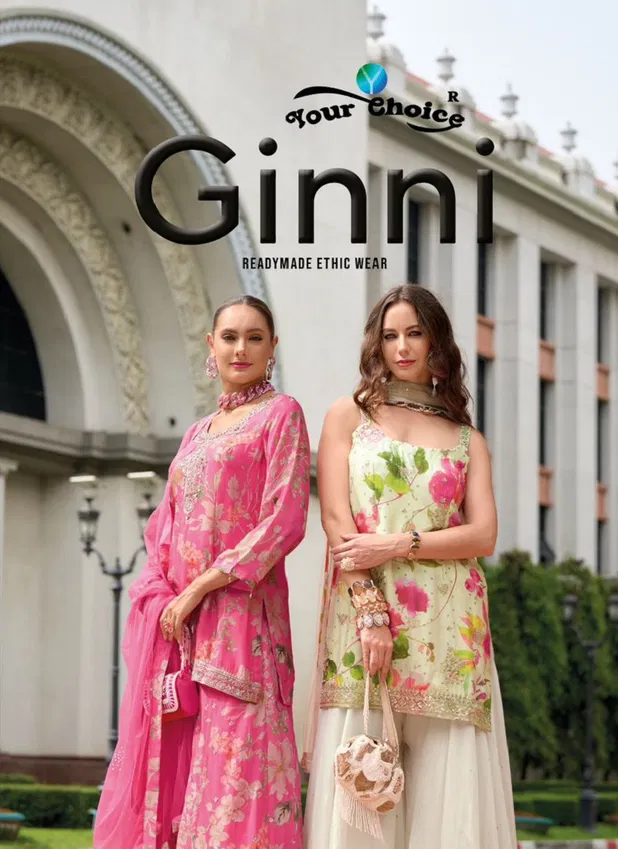 Ginni Series 1001 To 1004 By Your Choice Chinon Designer Readymade Suits Wholesale Shop In Surat