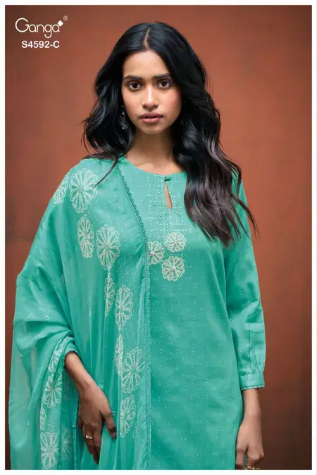 Girel S 4592 By Ganga Cotton Satin Surat Designer Salwar Suits Wholesale Market
