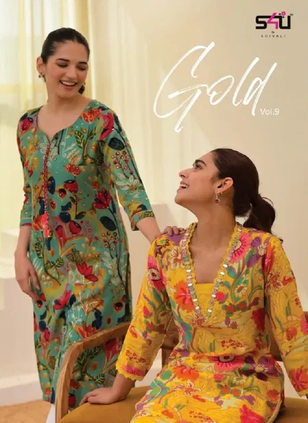 Gold Vol 9 By S4u Designer Rayon Printed Kurtis Wholesale Shop In Surat
 Catalog