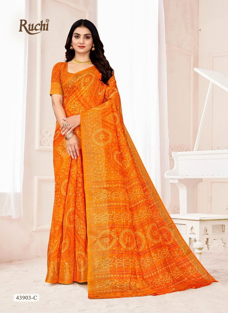 Golden Checks By Ruchi Linen Silk Daily Wear Saree Suppliers In India