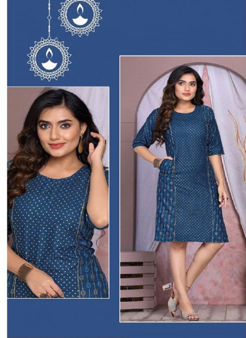 Golden Hi Class Wholesale Kurti Heavy Rayon With Foil Print Collection 