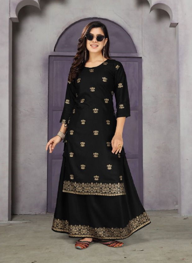 Golden Muskan 3 Heavy rayon Festive Wear Kurti With Skirt Collection