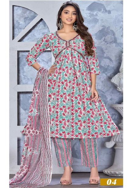 Golden So Stunning Cotton Printed Alia Cut Kurti With Bottom Dupatta Catalog
