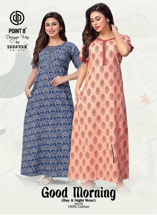 Good Morning Vol 2 By Deeptex Cotton Printed Night Wear Nighty Surat Wholesale Market