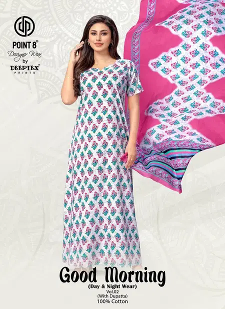 Good Morning Vol 2 By Deeptex Cotton Printed Night Wear Nighty With Dupatta Exporters In India Catalog