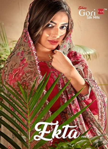 Gori Ekta Vol 6 Latest Regular Wear Printed Cotton With Beautiful Gala Tie Dress Material Collection  Catalog