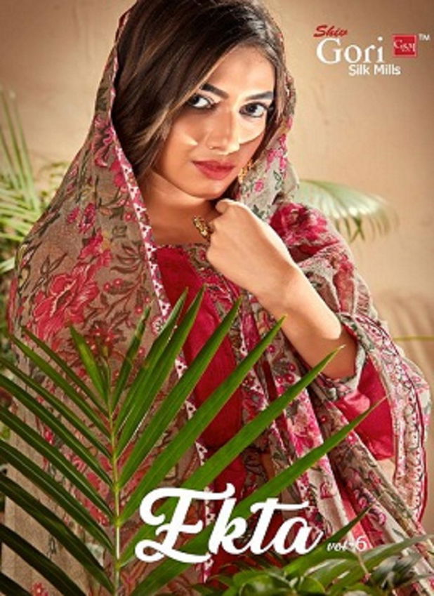 Gori Ekta Vol 6 Latest Regular Wear Printed Cotton With Beautiful Gala Tie Dress Material Collection 