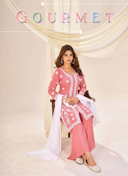 Gourmet By Blue Hills Rayon Kurti With Bottom Dupatta Wholesale Price In Surat