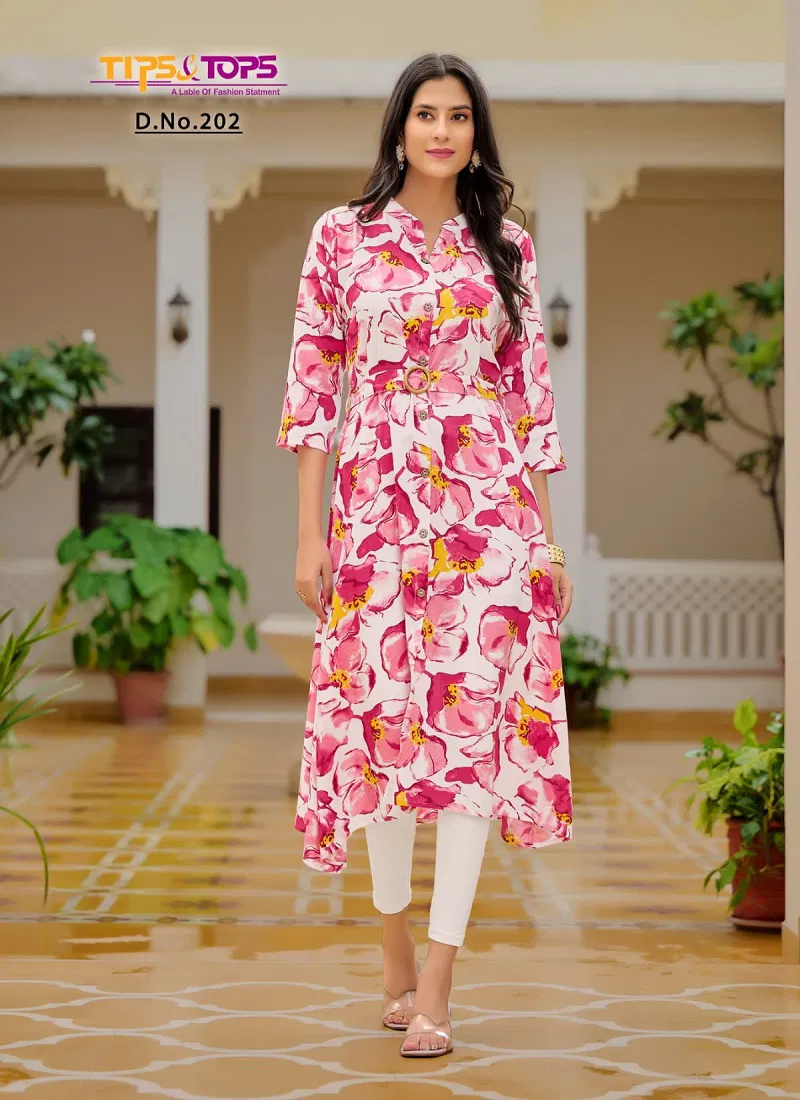 Grassy Vol 2 By Tips And Tops Rayon Printed Kurti Wholesale Market In Surat
 Catalog