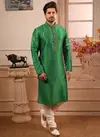 Green Banarasi Silk Kurta Pajama 7743