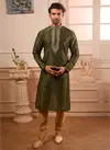 Green Banarasi Silk Kurta Pajama 7762