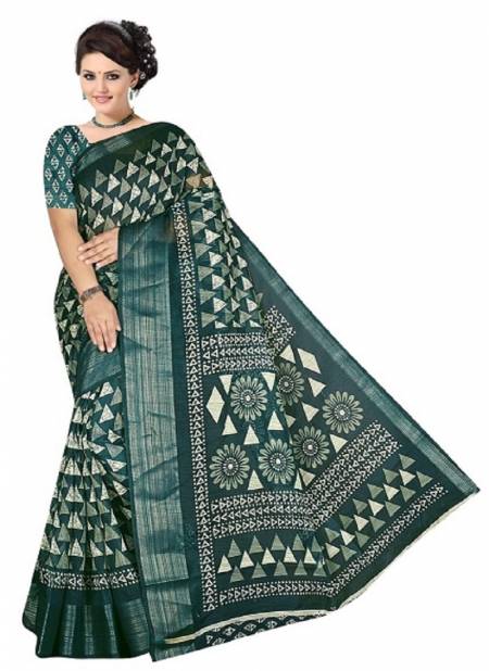 Green Chilli Casual Daily Wear Cotton Printed Saree Collection