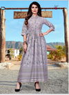 Grey Festive Wear Designer Long Gown Rang vol 3 Reyon Foil Print Collection 