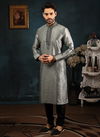 Grey Banarasi Silk Kurta Pajama 7740