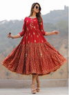 Groom 1 Ethnic Wear Rayon Printed Designer Latest Fancy Anarkali Kurti Collection