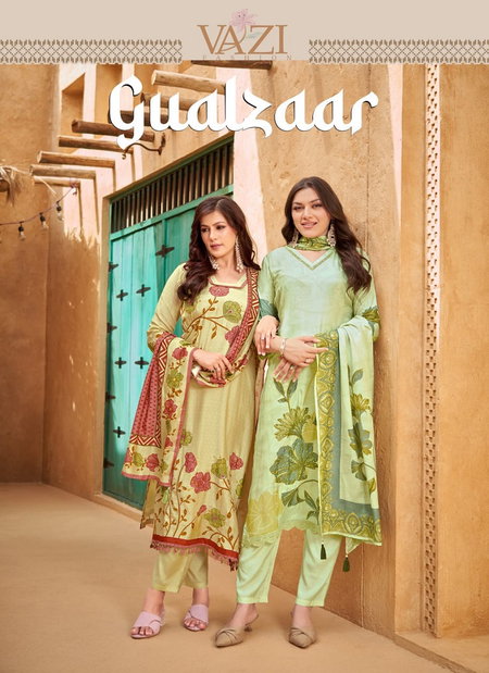 Gualzaar By Vazi Viscose Maslin Printed Kurti With Bottom Dupatta Orders In India

