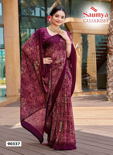 Gujarish By Saumya Weightless Printed Sarees Wholesale Price in Surat Catalog