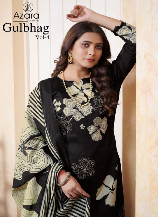 Gulbagh Vol 4 By Azara Jam Cotton Printed Dress Material Suppliers In India