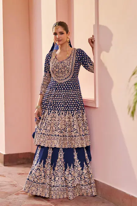 Alika By Gulkayra Georgette Indo Western Lehenga Exporters In India
