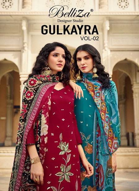 Gulkayra Vol 2 By Belliza Jam Embroidery Dress Material Wholesale Market