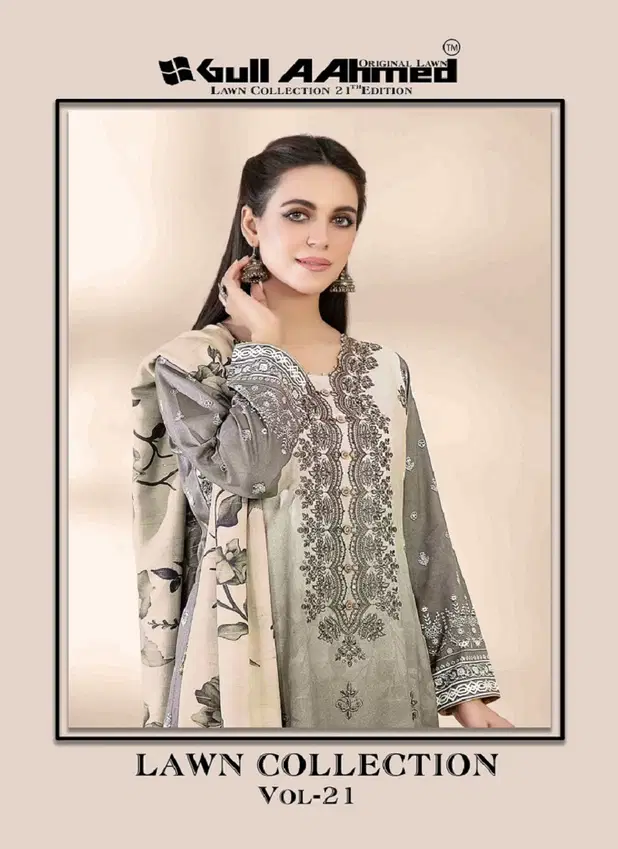 Gull A Ahmed Lawn Collection Vol 21 Cotton Pakistani Dress Material Wholesale Price In Surat