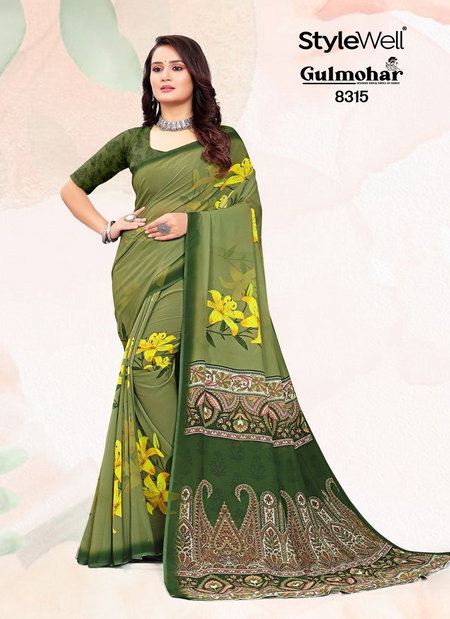 Gulmohar By Stylewell Digital Printed Sarees Wholesale Market In Surat