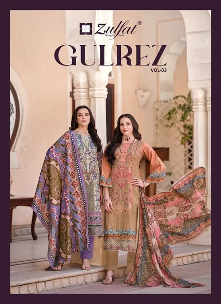 Gulrez Vol 3 By Zulfat Printed Cotton Dress Material Wholesale Clothing Suppliers In Mumbai
 Catalog