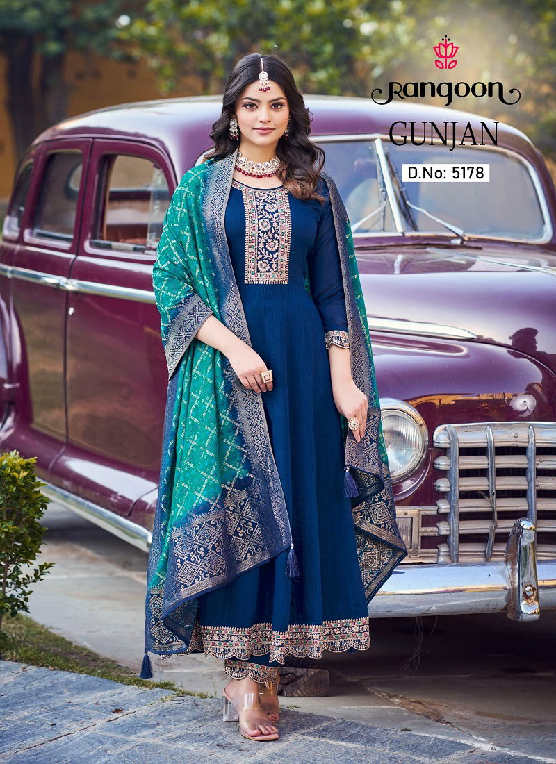 Gunjan By Rangoon Silk Embroidery Kurti With Bottom Dupatta Wholesale Price In Surat
 Catalog