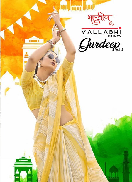 Gurdeep Vol 2 By Vallabhi Georgette Printed Sarees Wholesale Shop in Surat