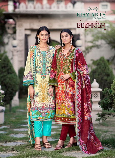 Guzarish By Riaz Arts Lawn Cotton Pakistani Dress Material Wholesale Online
 Catalog