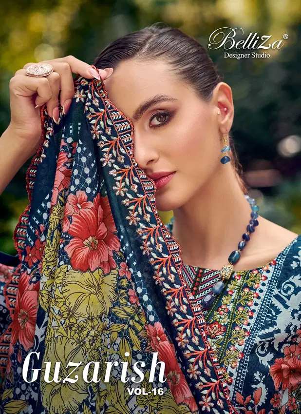 Guzarish Vol 16 By Belliza Embroidery Cotton Printed Dress Material Wholesale Shop In Surat