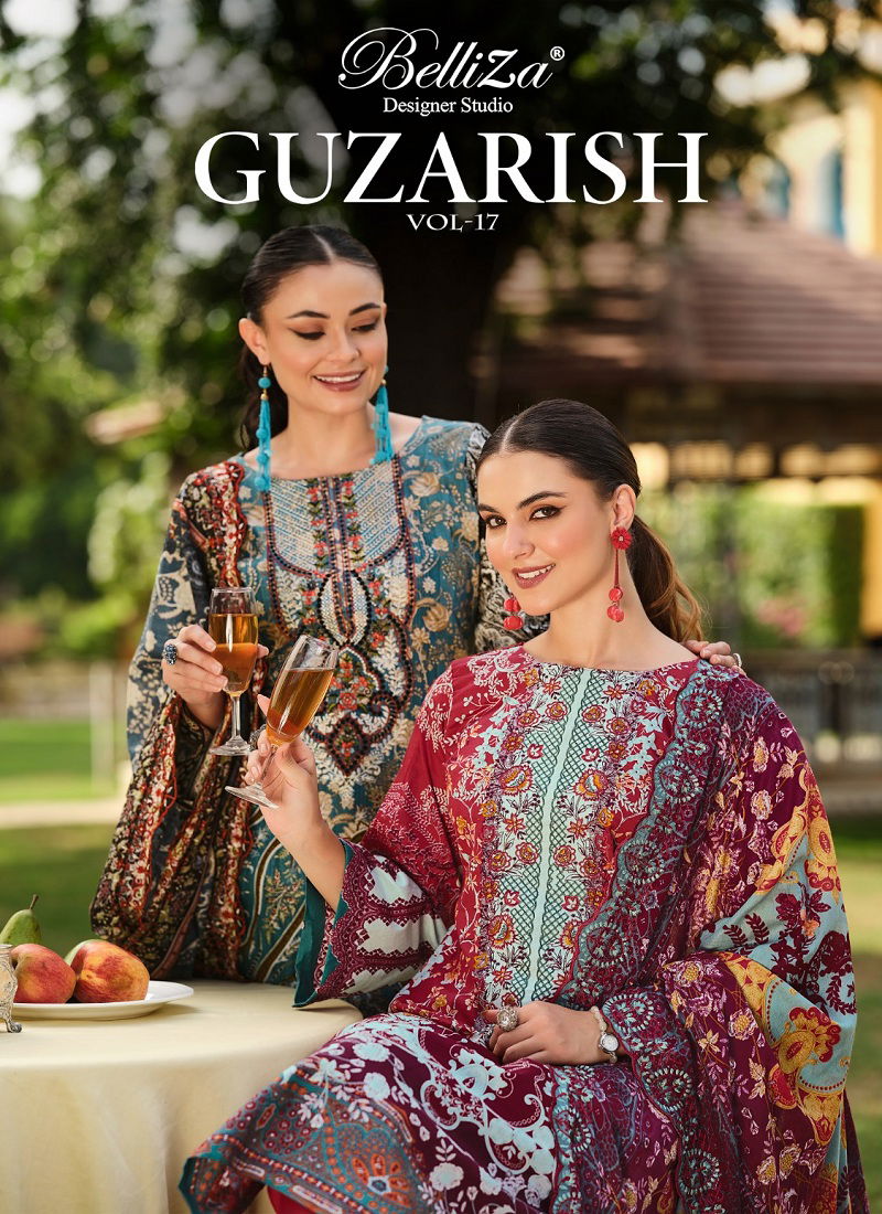 Guzarish Vol By Belliza Embroidery Cotton Printed Dress Material