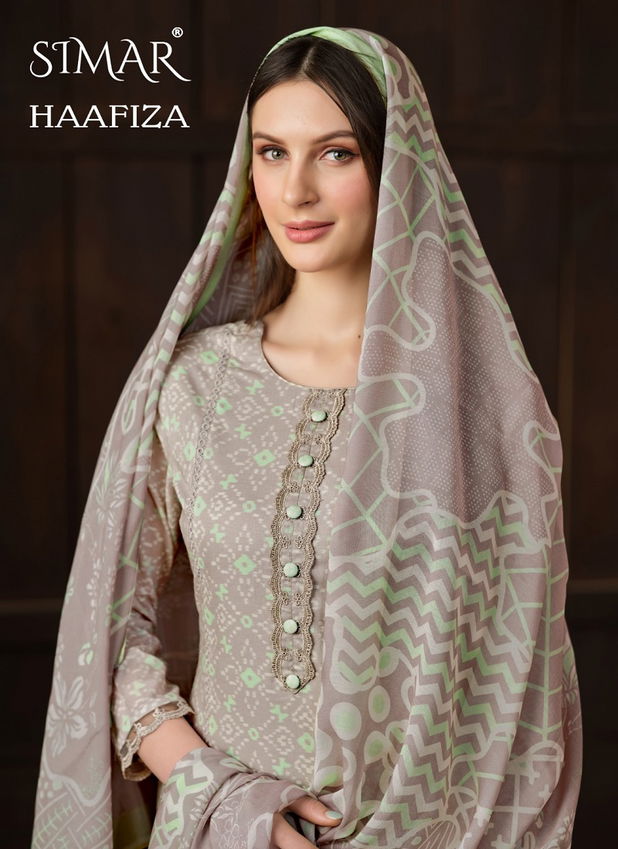 Haafiza Glossy By Simar Digital Printed Lawn Cotton Dress Material Wholesale Market In Surat