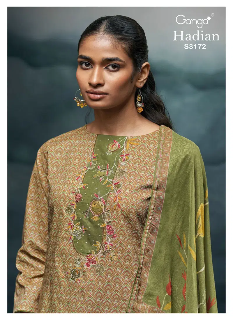 Hadian 3172 By Ganga Cotton Printed Dress Material Orders In India Catalog