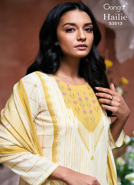 Hailie 3513 By Ganga Cotton Designer Salwar Suit Wholesale Price In Surat