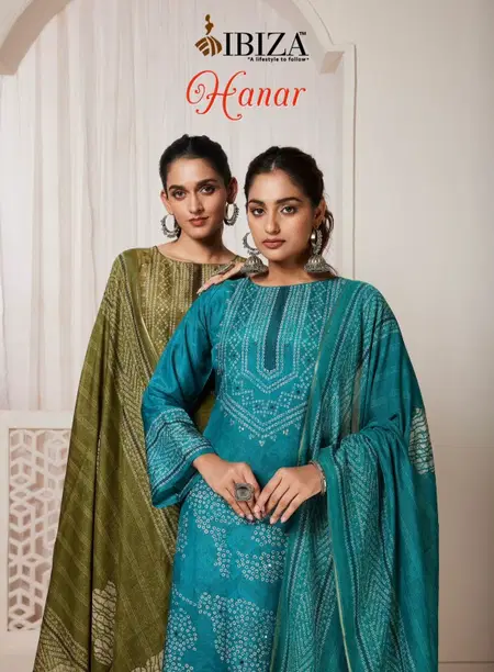 Hanar By Ibiza Simar Muslin Bandhani Dress Material Exporters In India

