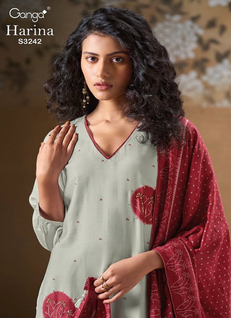 Harina 3242 By Ganga Bemberg Silk Bulk Designer Salwar Suits Orders In India