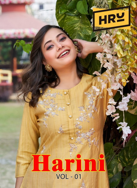 Harini Vol 1 By Hru Viscose Designer Kurtis Wholesale Market In Surat