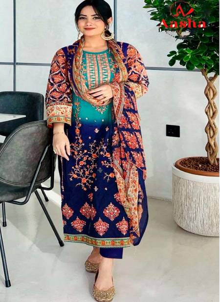 Harsha Vol 4 By Aasha Embroidery Cotton Dupatta Pakistani Suits Wholesale Market In Surat
 Catalog