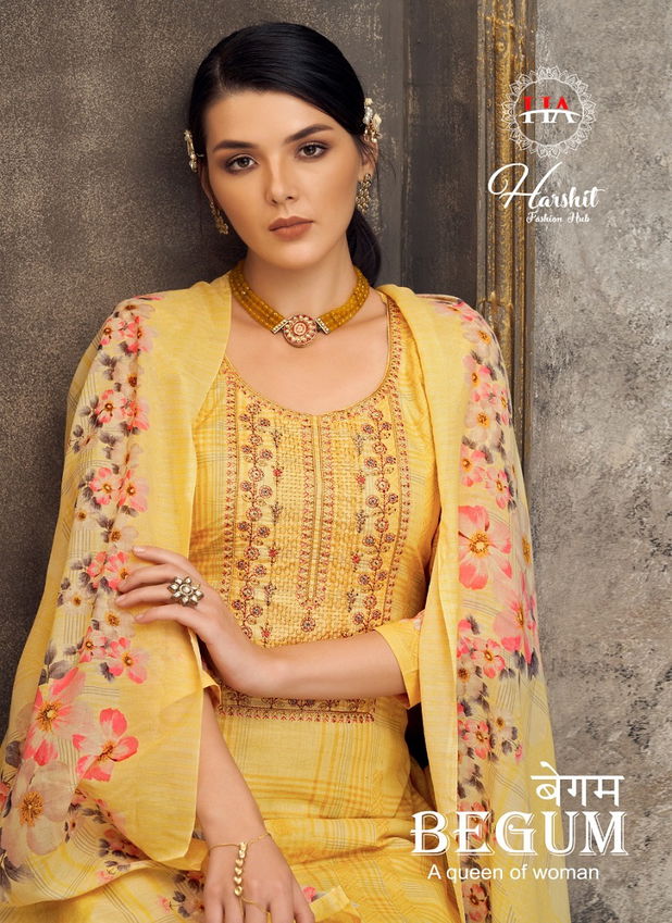 Harshit Begum Pure Cotton Designer Casual Wear Dress Material Collection
