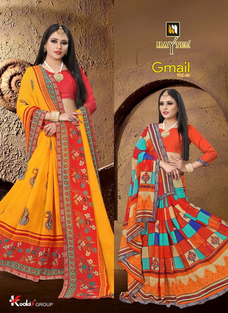 Haytee Gmail 86 Dani Printed Daily Wear Saree Of Latest Collection Catalog