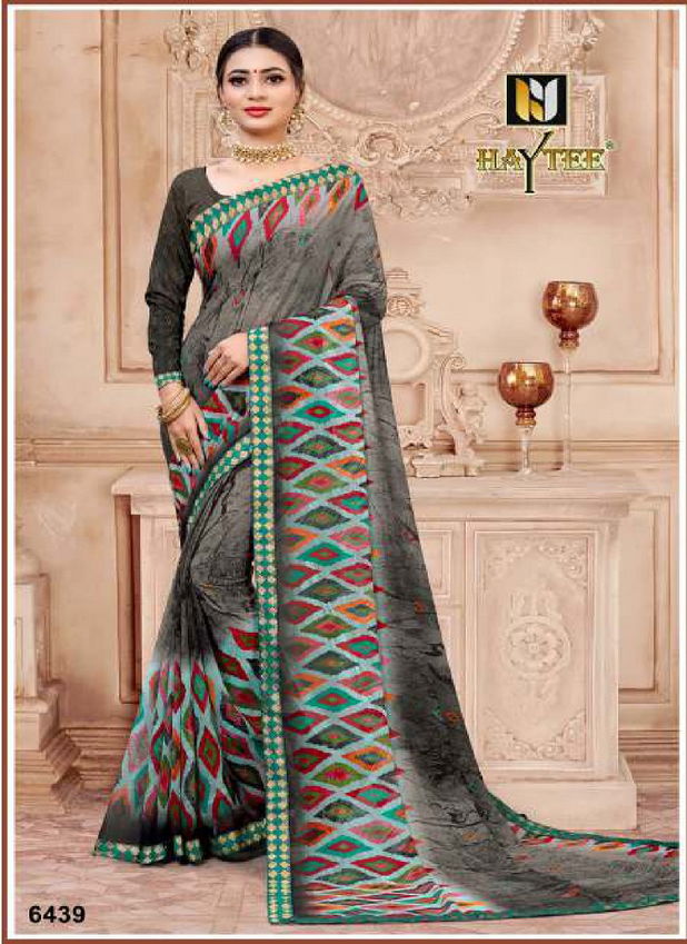 Haytee Seosons Designer Daily Wear Weightless georgette Printed Sarees Collection