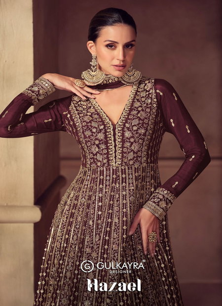 Hazael By Gulkayra Chinon Embroidery Gown With Dupatta Wholesalers In Surat