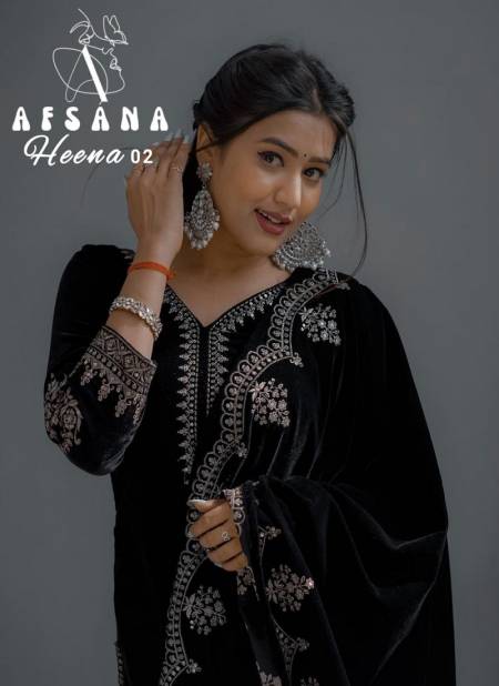 Heena 2 Afsana Velvet Winter Wear Readymade Suits Catalog Catalog
