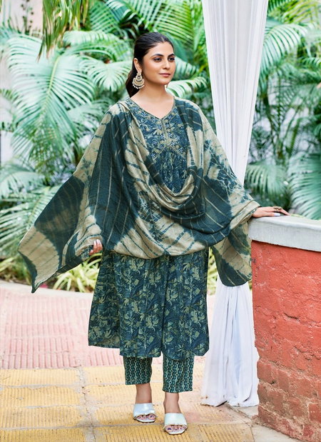 Heena Vol 4 By Mystic 9 Rayon Embroidery Printed Kurti Bottom With Dupatta Suppliers In India
