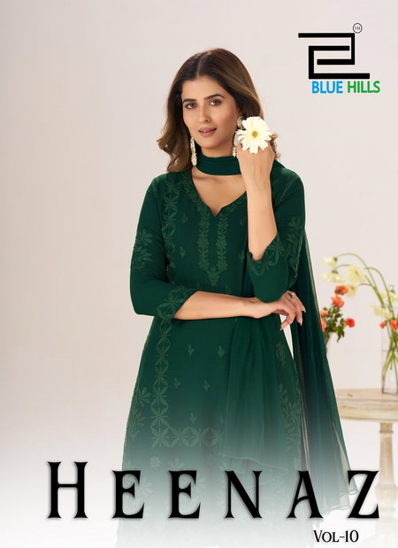 Heenaz Vol 10 By Blue Hills Rayon Wholesale Kurti With Bottom Dupatta In India