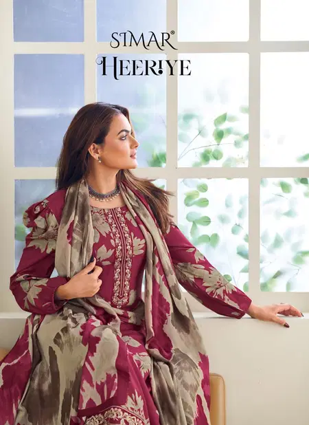 Heeriya By Glossy Embroidery Printed Pashmina Dress Material Wholesalers In Delhi	 Catalog