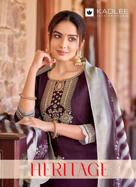 Heritage By Kadlee Viscose Weaving Designer Kurti With Bottom Dupatta Wholesale Online